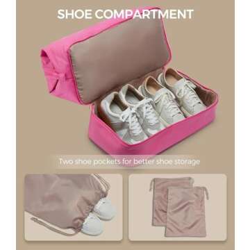 Stylish Uselike Weekender Bag with Shoe Compartment