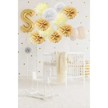 10PCS Cream Tan Brown Beige Boho Party Tissue Pom Poms Paper Flowers Table Centerpieces Neutral Rust...