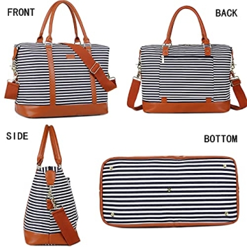 BAOSHA HB-28 Women's Canvas Weekender Travel Bag Blue