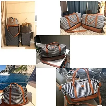 BAOSHA HB-28 Women's Canvas Weekender Travel Bag Blue