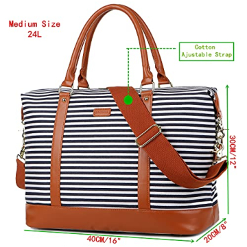 BAOSHA HB-28 Women's Canvas Weekender Travel Bag Blue