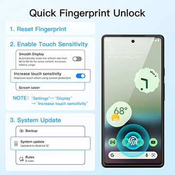 JETech Screen Protector for Google Pixel 6a 6.1-Inch with Camera Lens Protector, Easy Installation T...