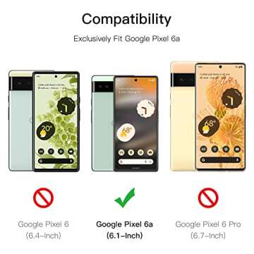 JETech Screen Protector for Google Pixel 6a 6.1-Inch with Camera Lens Protector, Easy Installation Tool, Fingerprint Compatible, Tempered Glass Film, HD Clear, 2-Pack Each