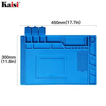 Kaisi Heat Insulation Silicone Repair Mat with Scale Ruler and Screw Position for Soldering Iron, Ph...