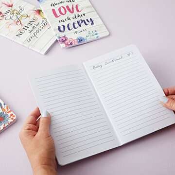 Juvale 6 Pack Prayer Journals for Women - 5x8 Christian Notebooks Bulk with Inspirational Bible Verse Scripture (Floral Designed, 80 Pages)