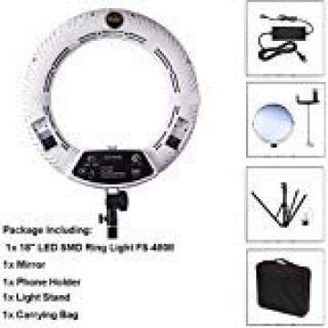 Yidoblo Dimmable Bi-Color LED Ring Light Kit FS-480II for Makeup Portrait Selfie YouTube Video Photo...