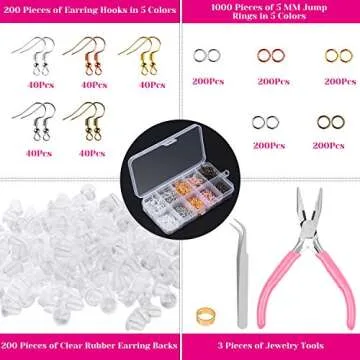 Audab Earring Making Kit 1400pcs for Creative Jewelry Crafting