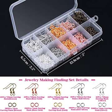 Audab Earring Making Kit 1400pcs for Creative Jewelry Crafting
