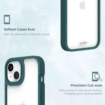 Pela - Phone Case for iPhone 15 - Protective Cell Phone Cover - Eco Friendly Cover Compatible with iPhone 15 Pro Model - Electric Blue