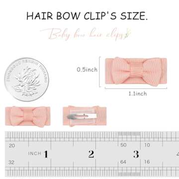 CÉLLOT 60Pcs Baby Hair Clips 1.2" Tiny Baby Bows Snap Hair Clips for Thin Hair Grosgrain Ribbon Hair Bows Clips for Baby Girls Toddlers Infant in Pairs