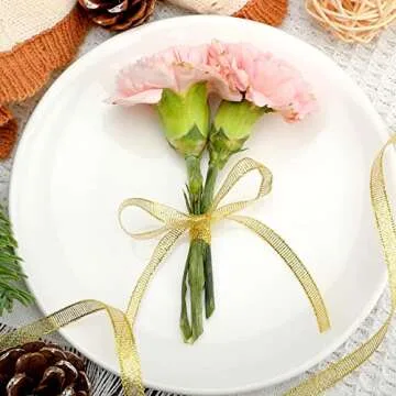 Gejoy 5 Rolls Gold Ribbon for Elegant Gift Wrapping