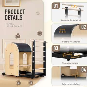 Faittd Ladder Barrel Pilates Equipment, Pilates Exercise Equipment for Building Strength and Flexibility, Strength-Training Tool, Workout Equipment for Home Pilates Gym or Studio Use