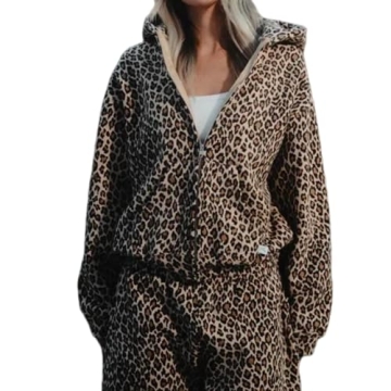 Vhitler Oversized Leopard Print Zip Up Hoodie - Streetwear Essential