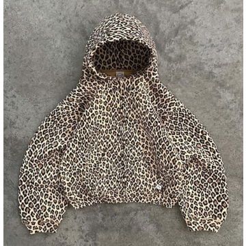 Vhitler Leopard Print Zip Up Hoodie for Trendy Comfort
