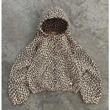 Vhitler Leopard Print Zip Up Hoodie for Trendy Comfort