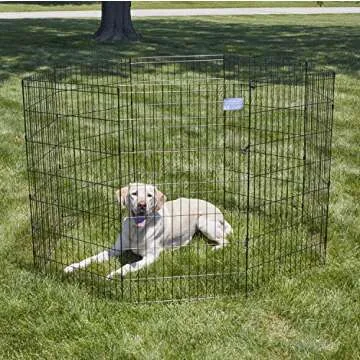 MidWest Homes for Pets Dog Exercise Pen & Playpen, 24"W x 42"H, No Door, Black