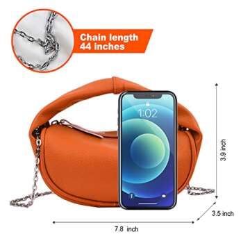 Small Shoulder Handbag for Women Fashion Mini Soft Crossbody Bag Lightweight Clutch Purse with Chain