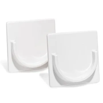 ADHERION Adhesive Shower Rod Holders | No Drilling, Sleek Design, 2 Pk