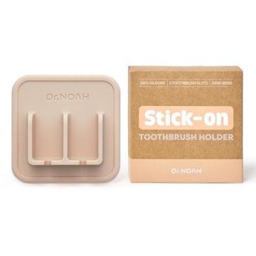 Dr.NOAH Silicone Toothbrush Holder Sand Beige Strong Suction