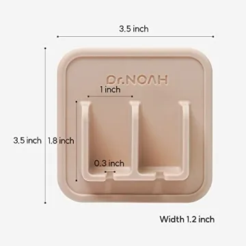 Dr.NOAH Silicone Toothbrush Holder Sand Beige Strong Suction