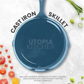 Utopia Kitchen 3-Piece Pre-Seasoned Cast Iron Skillet Set