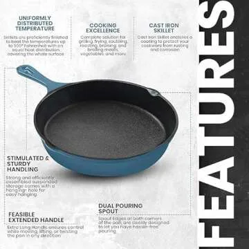 Utopia Kitchen 3-Piece Pre-Seasoned Cast Iron Skillet Set