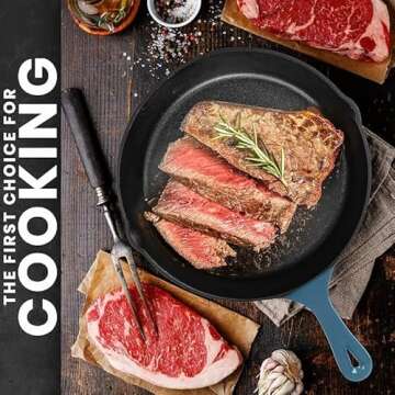 Utopia Kitchen 3-Piece Pre-Seasoned Cast Iron Skillet Set