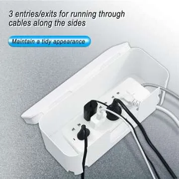 Power Strip Cover Box - Hide Power Strip for TVs and Computers, Electrically Safe Cord Organizer Box, Cord Box crafted from durable ABS material (2pack,white)