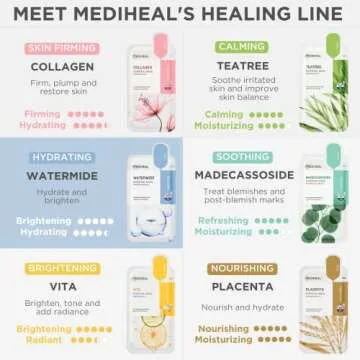 Mediheal Best Korean Sheet Mask - Watermide Essential Face Mask 4 Sheets For All Skin Types Korean Best Sheet Mask Hydrating Moisturizing with Water 3x Complex