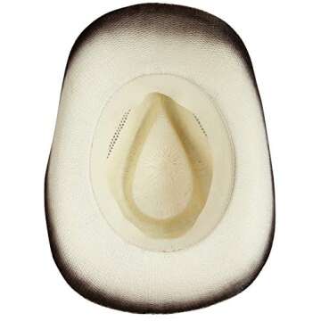 Queue Essentials Straw Cowboy Hat for Men Cowgirl Hat for Women Western Wide Brim Hat Hats - D