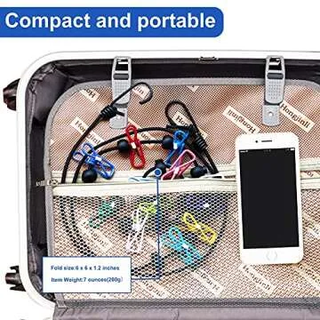 Ulfsaar Portable Travel Clothesline, Camping Accessories, Vacation Essentials, RV Cruise Camper Accessories for Travel Trailers, Laundry Line.