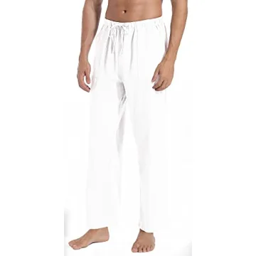 AITFINEISM Men's Casual Cotton Linen Pants for Summer Style