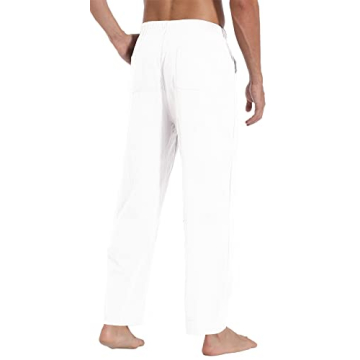 AITFINEISM Men's Casual Cotton Linen Pants for Summer Style