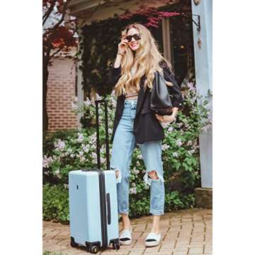 LEVEL8 Elegance PC Matte Hardshell Luggage Set - 20" Carry-On & 24" Checked