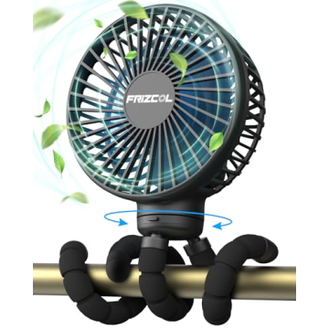 FRIZCOL Stroller Fan - 30H Battery Life, Lightweight & Flexible for Babies
