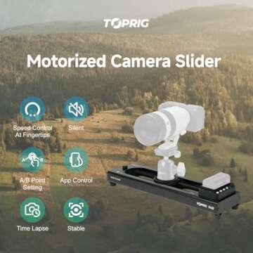 Accsoon Toprig 16inch/40cm Motorized Camera Slider, Button/APP Control Dolly Rail Slider, Speed Adju...