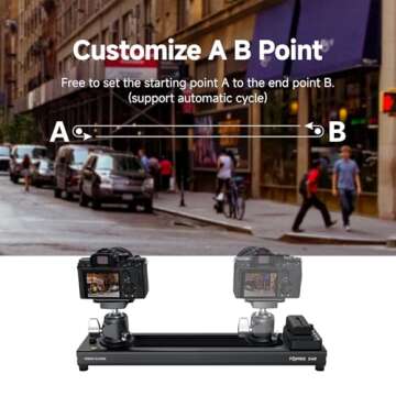 Accsoon Toprig 16inch/40cm Motorized Camera Slider, Button/APP Control Dolly Rail Slider, Speed Adjust/Time-Lapse/120° Panoramic Shooting/Loop Mode, Compatible with DSLR Camera, Gopro, Camcorder (S40)