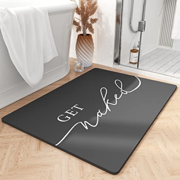 tchdio Bath Mat - Ultra Thin Super Absorbent Non Slip Bath Mat for Bathroom - 17" x 24"