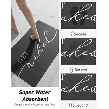 tchdio Super Absorbent Non Slip Bath Mat for Bathroom