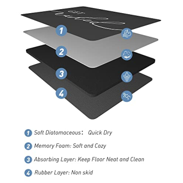 tchdio Super Absorbent Non Slip Bath Mat for Bathroom