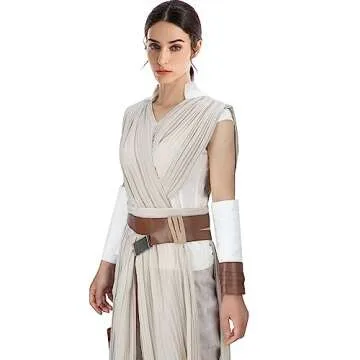 FangjunxianST Womens Rey Costume Adult Jedi Cosplay Suits Deluxe Tops Pants Outfit Full Set with Belt for Halloween (Large)