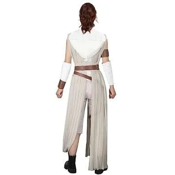 FangjunxianST Womens Rey Costume Adult Jedi Cosplay Suits Deluxe Tops Pants Outfit Full Set with Belt for Halloween (Large)