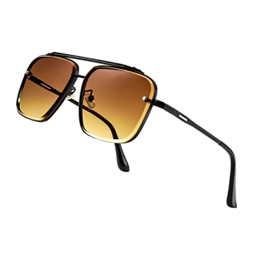 FEISEDY Vintage Sunglasses UV400 Protection Stylish Metal Frame