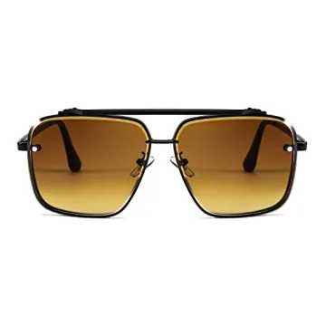 FEISEDY Vintage Sunglasses UV400 Protection Stylish Metal Frame