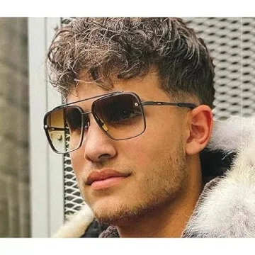 FEISEDY Vintage Sunglasses UV400 Protection Stylish Metal Frame