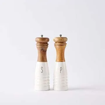 Mud Pie Farmhouse Salt and Pepper Set for Stylish Tables