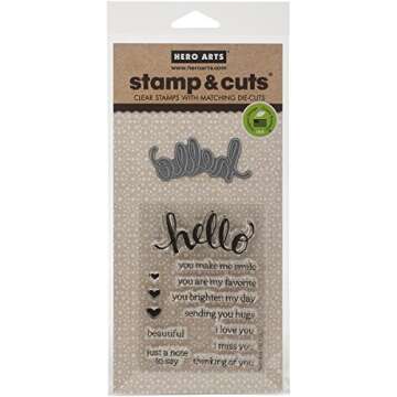 Hero Arts DC151 Stamp & Cut, Hello for Crafting Fun