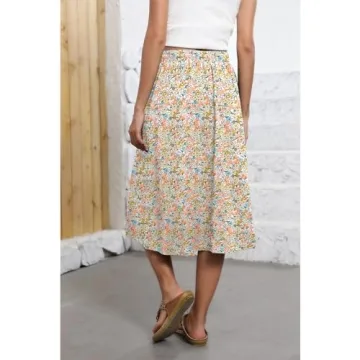 Witsmile Retro Summer Skirt for Women with Pockets