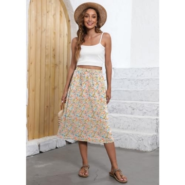Witsmile Retro Summer Skirt for Women with Pockets