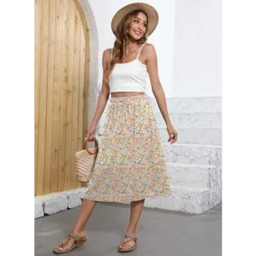 Witsmile Retro Summer Skirt for Women with Pockets
